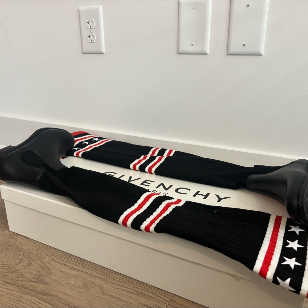 Givenchy Black and Red Star Stripe Socks
